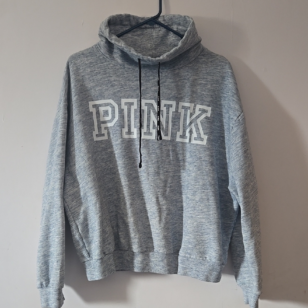 Pink Turtle Neck Sweatshirt, Womens Medium